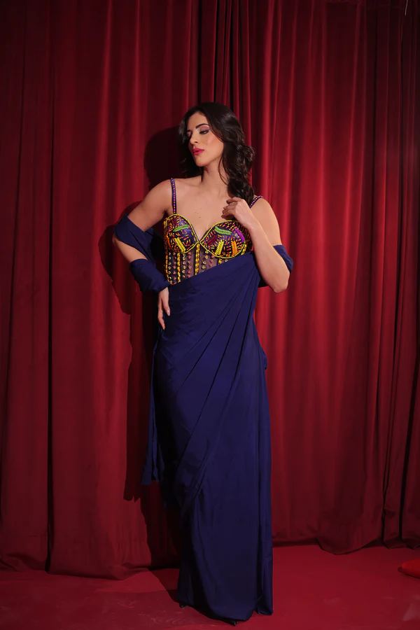 midnight mosaic corset saree midnight mosaic corset saree