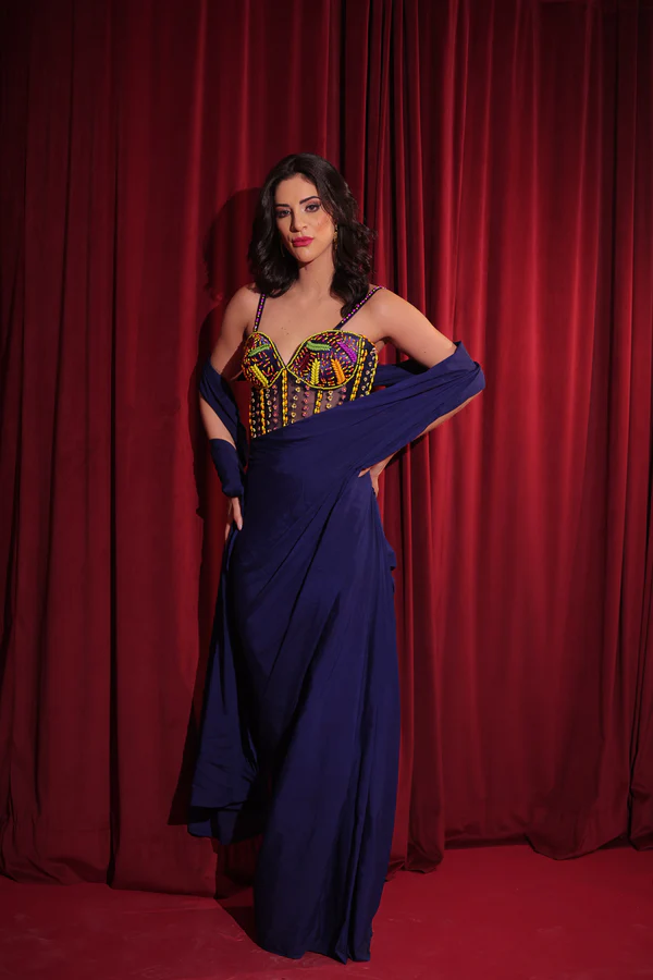 midnight mosaic corset saree midnight mosaic corset saree