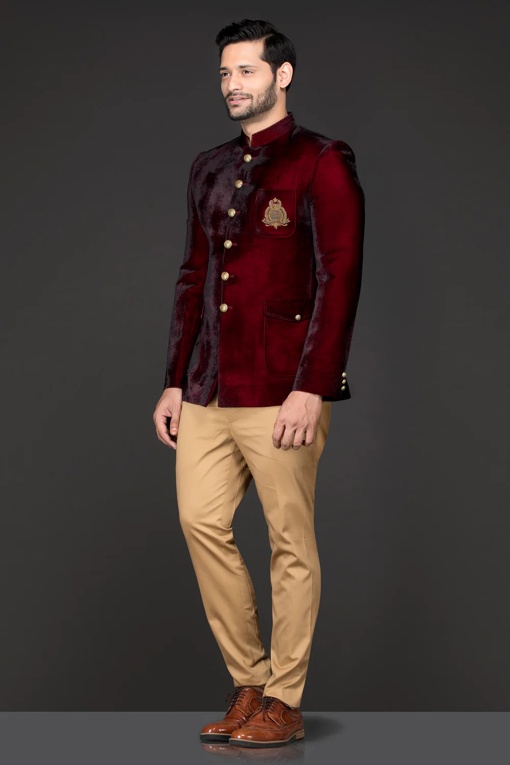 velvet cocktail jacket/band gala paired with gold english trousers velvet cocktail jacket/band gala paired with gold english trousers